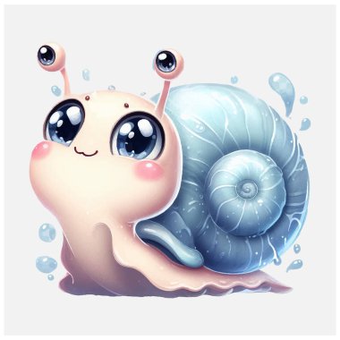 Şirin Salyangozlar Suluboya PNG Süblimleşmesi