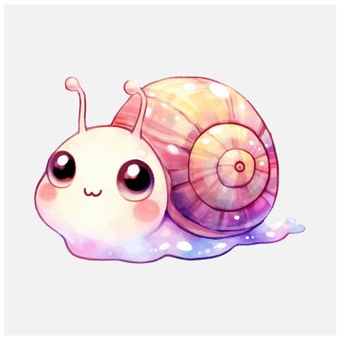 Şirin Salyangozlar Suluboya PNG Süblimleşmesi