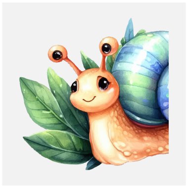 Şirin Salyangozlar Suluboya PNG Süblimleşmesi