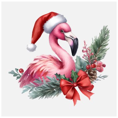 suluboya Flamingo Noel vektör dosyası