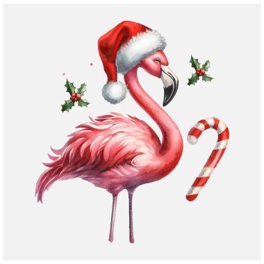 suluboya Flamingo Noel vektör dosyası