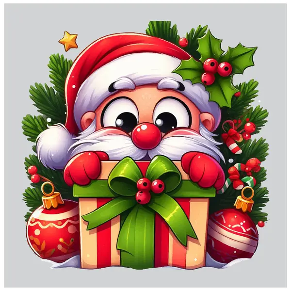 Funny Christmas Peeking Fichier Vectoriel Illustrations De Stock Libres De Droits