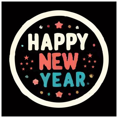 Çin mutlu yıllar 2024. Ejderha Yılı. Siyah arka planda altın ejderin olduğu tebrik kartı, daire etiketi