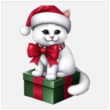 Christmas Cat vektör dosyası