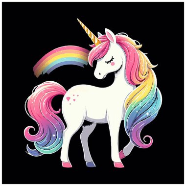 Tek boynuzlu at vektör tasarımı, Tek boynuzlu at vektör dosyası