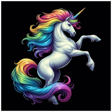 Tek boynuzlu at vektör tasarımı, Tek boynuzlu at vektör dosyası