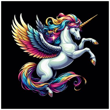 Tek boynuzlu at vektör tasarımı, Tek boynuzlu at vektör dosyası