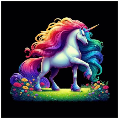 Tek boynuzlu at vektör tasarımı, Tek boynuzlu at vektör dosyası