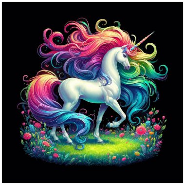 Tek boynuzlu at vektör tasarımı, Tek boynuzlu at vektör dosyası