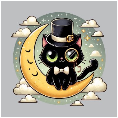 Tuhaf Kara Kedi vektör tasarımı, Tuhaf Kara Kedi vektör dosyası