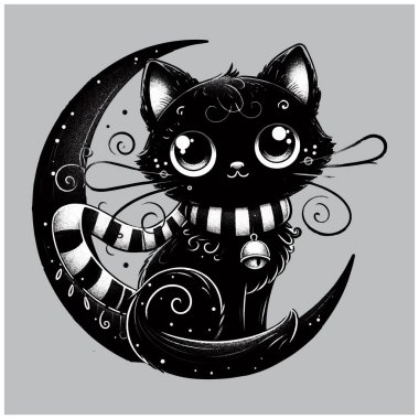 Tuhaf Kara Kedi vektör tasarımı, Tuhaf Kara Kedi vektör dosyası