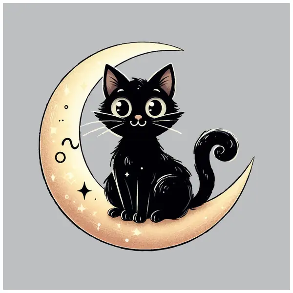 stock vector Whimsical Black Cat  vector design, Whimsical Black Cat   vector File