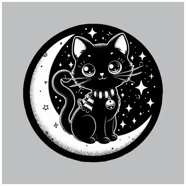 Conception Vectorielle Black Cat Fantaisiste Fichier Vectoriel Black Cat Fantaisiste Illustration De Stock