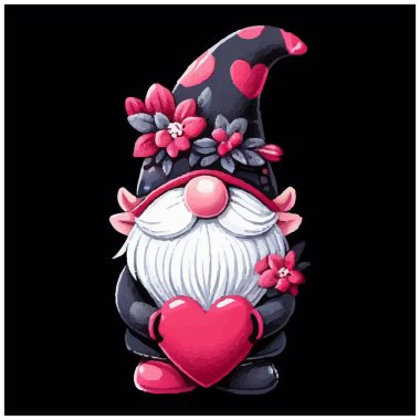 Valentines Gnomes vektör tasarımı, Valentines Gnomes vektör dosyası