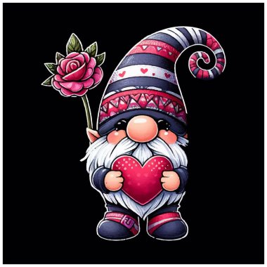 Valentines Gnomes vektör tasarımı, Valentines Gnomes vektör dosyası
