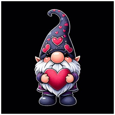 Valentines Gnomes vektör tasarımı, Valentines Gnomes vektör dosyası