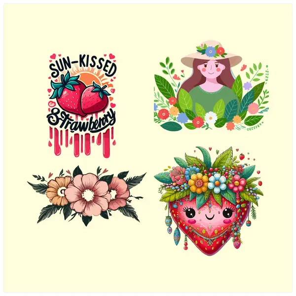 Çilek tişörtü tasarımı