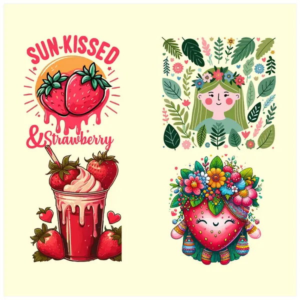 Çilek tişörtü tasarımı