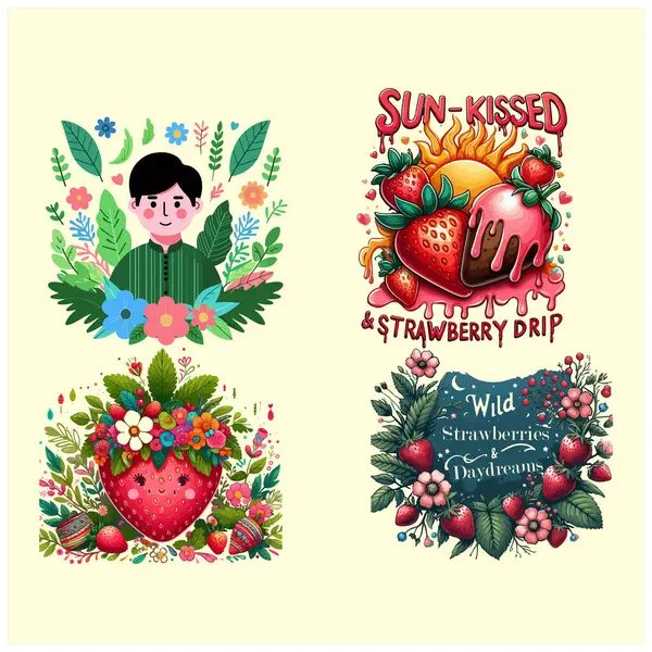 Çilek tişörtü tasarımı