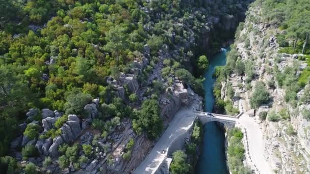 Koprulu Canyon Desfiladeiro Parque Nacional Província Antalya Turquia Ponte Velha — Vídeo de Stock