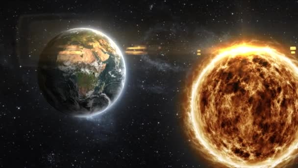 Asteroid Passerar Nära Jorden Bilder — Stockvideo