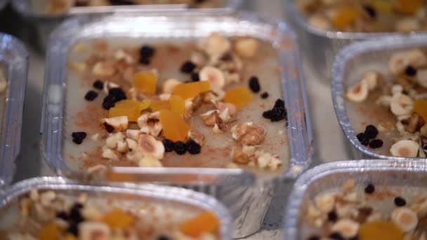 Традиційний Турецький Десерт Ashure Asure — стокове відео