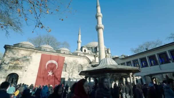 Meczet Eyup Sultan Dziedziniec Timelapse — Wideo stockowe