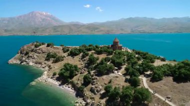 St. Gregory Ani Kilisesi, Kars. Ani 'nin havadan görünüşü Kars' ta bulunan bir ortaçağ Ermeni harabesidir.,