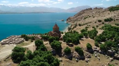 St. Gregory Ani Kilisesi, Kars. Ani 'nin havadan görünüşü Kars' ta bulunan bir ortaçağ Ermeni harabesidir.,