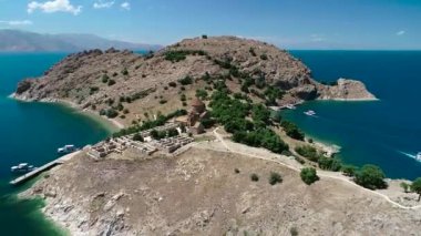 St. Gregory Ani Kilisesi, Kars. Ani 'nin havadan görünüşü Kars' ta bulunan bir ortaçağ Ermeni harabesidir.,