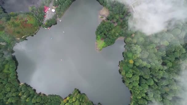 Luchtfoto Drone Beelden Van Karagol Landschap Tussen Wolken Borcka District — Stockvideo