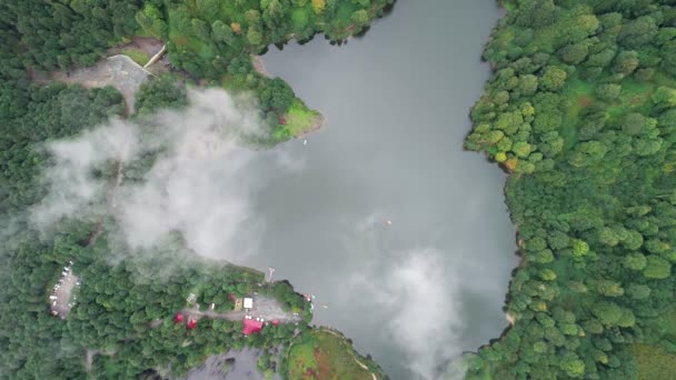 Luchtfoto Drone Beelden Van Karagol Landschap Tussen Wolken Borcka District — Stockvideo