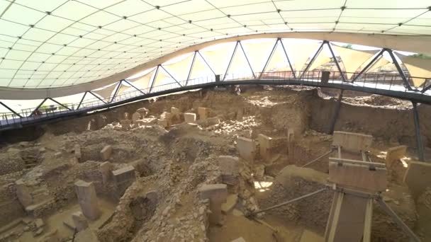 Gobekli Tepe Oldest Temple World Gobeklitepe Neolithic Archaeological Site City — Stock Video