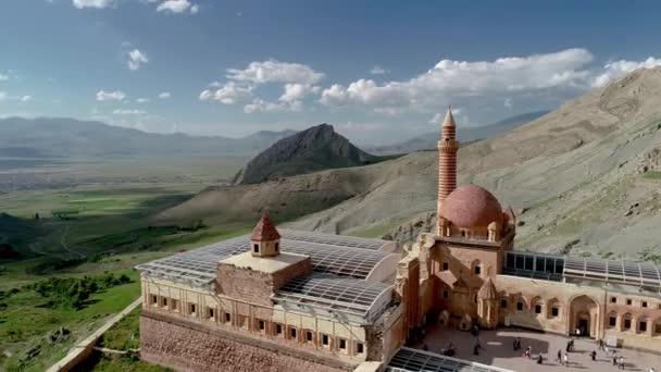Flygdrönare Bilder Ishak Pasha Palace Älskad Påsk Turkiet Nära Ararat — Stockvideo
