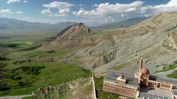 Letecké Záběry Ishak Pašova Paláce Milovaly Velikonočním Turecku Poblíž Hory — Stock video
