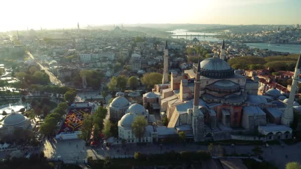 Ayasofya Hagia Sophia Airview Drone Istanbul — стоковое видео