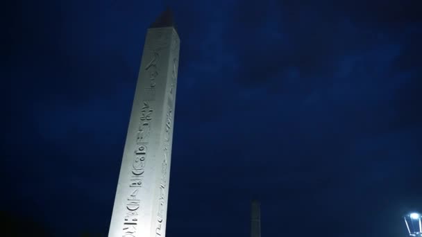 Obelisk Des Theodosios Dikilitas Mit Hieroglyphen Auf Dem Sultanahmet Platz — Stockvideo