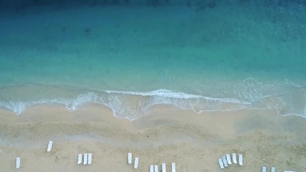 Widok Lotu Ptaka Fale Uderzające Plażę Kaputaj Plaża Kaputas Antalya — Wideo stockowe