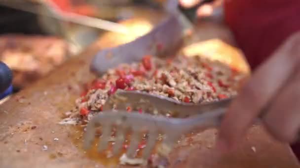 Kokorec Ist Ein Köstliches Traditionelles Türkisches Street Food Besteht Aus — Stockvideo