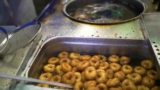 Donut Lokma Turki Makanan Penutup Lokal Yang Lezat — Stok Video