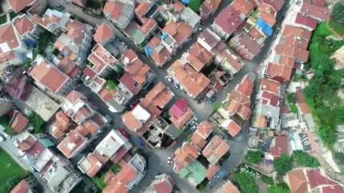 Hava manzaralı Balat bölge sokakları,