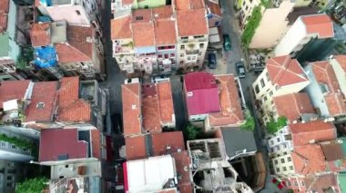 Hava manzaralı Balat ilçesi sokakları, Fener-Rum Ortodoks Koleji, İstanbul