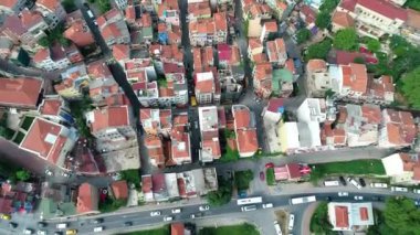 Hava manzaralı Balat ilçesi sokakları, Fener-Rum Ortodoks Koleji, İstanbul