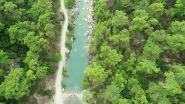 Antalya Türkiye 'deki Goynuk Kanyon Milli Parkı' nın havadan görüşü.