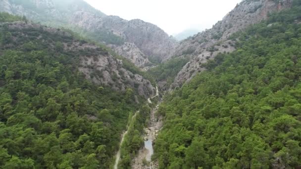 土耳其安塔利亚Goynuk峡谷国家公园的空中景观 — 图库视频影像