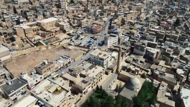 Aerial View Mardin City Historical Mardin Castle — Stock Video
