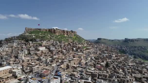 Вид Воздуха Город Мардин Прекрасный Город Месопотамии Исторический Город Мардин — стоковое видео