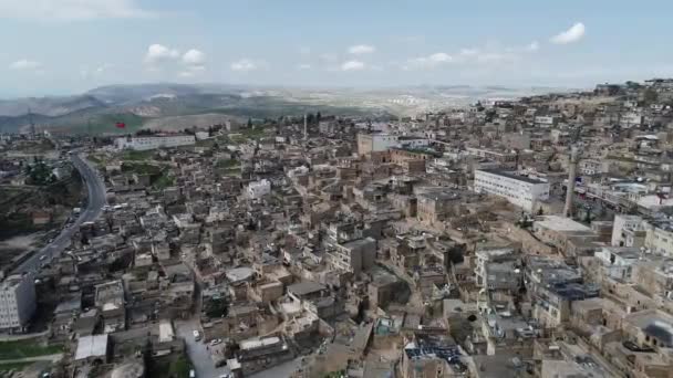 Вид Воздуха Город Мардин Прекрасный Город Месопотамии Исторический Город Мардин — стоковое видео