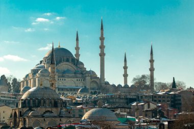 İstanbul, Türkiye 'deki Süleyman Camii' nin Kubbeleri