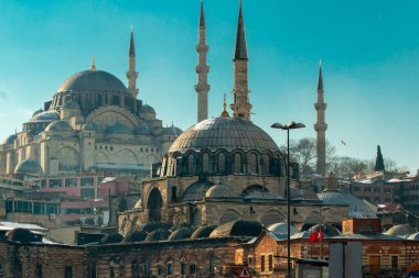 İstanbul, Türkiye 'deki Süleyman Camii' nin Kubbeleri